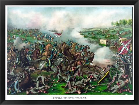 Framed Battle of Five Forks Print