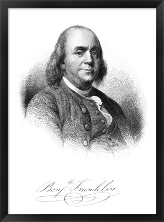 Framed Benjamin Franklin (vintage portrait) Print