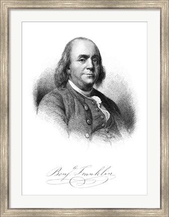 Framed Benjamin Franklin (vintage portrait) Print
