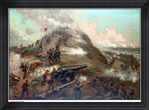 Framed Union Army&#39;s capture of Fort Fisher Print