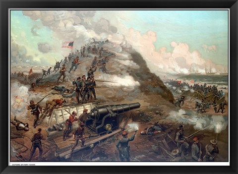 Framed Union Army&#39;s capture of Fort Fisher Print