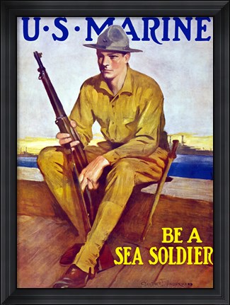 Framed U.S. Marine - Be A Soldier Print