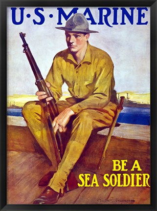 Framed U.S. Marine - Be A Soldier Print