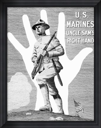 Framed Uncle Sam&#39;s Right Hand Print