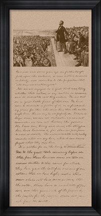 Framed President Abraham Lincoln and Gettysburg Address Print