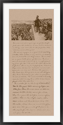 Framed President Abraham Lincoln and Gettysburg Address Print