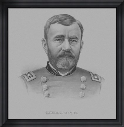 Framed General Ulysses S. Grant (drawn portrait) Print