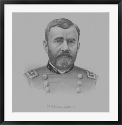 Framed General Ulysses S. Grant (drawn portrait) Print