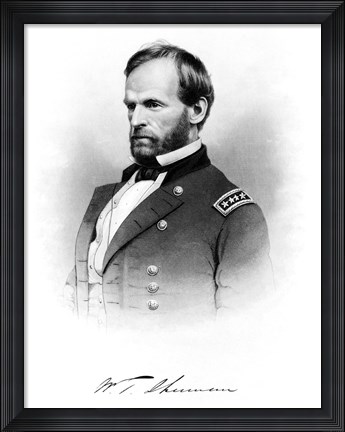 Framed General William Tecumseh Sherman Print