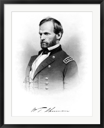 Framed General William Tecumseh Sherman Print