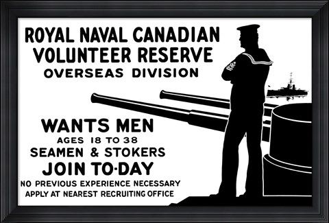 Framed Royal Naval Canadian Volunteer Reserve Print