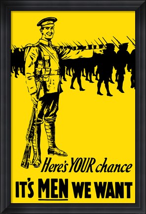 Framed It&#39;s Men We Want Print
