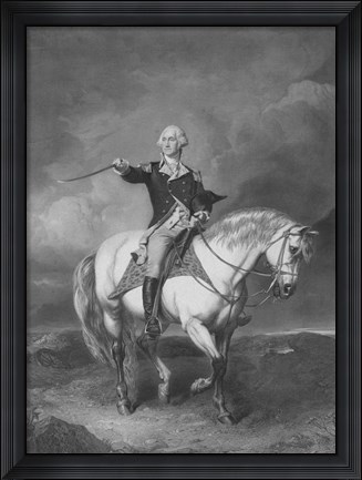 Framed General George Washington on Horseback Print