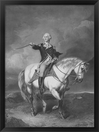 Framed General George Washington on Horseback Print