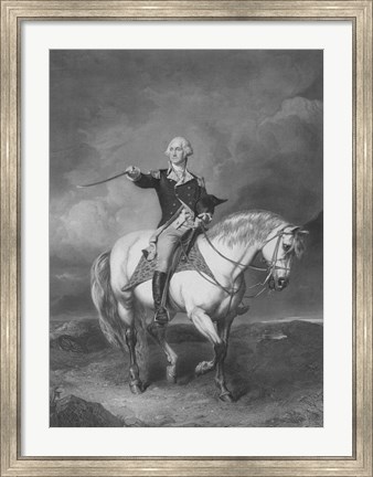 Framed General George Washington on Horseback Print