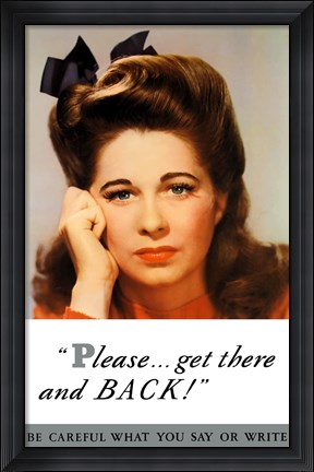 Framed World War II - Please Get There and Back! Print