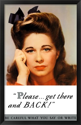 Framed World War II - Please Get There and Back! Print