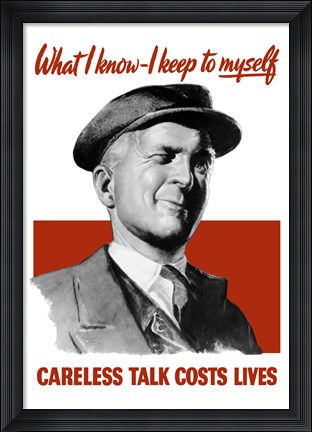 Framed Careless Talk Costs Lives - Man Winking Print