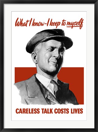 Framed Careless Talk Costs Lives - Man Winking Print