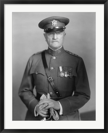 Framed General John J Pershing (WWI) Print