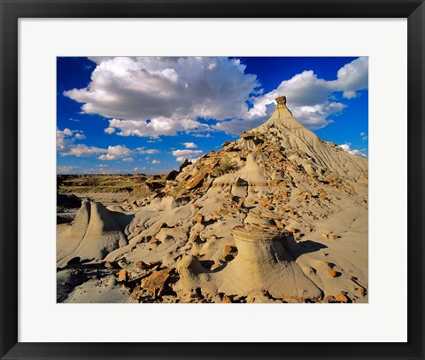 Framed Badlands at Dinosaur Provincial Park in Alberta, Canada Print