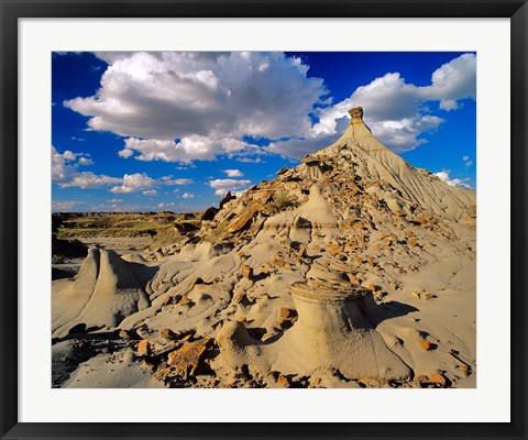 Framed Badlands at Dinosaur Provincial Park in Alberta, Canada Print