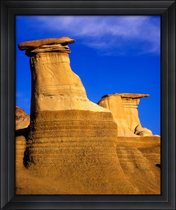 Framed Hoodoos near Drumheller, Alberta, Canada Print