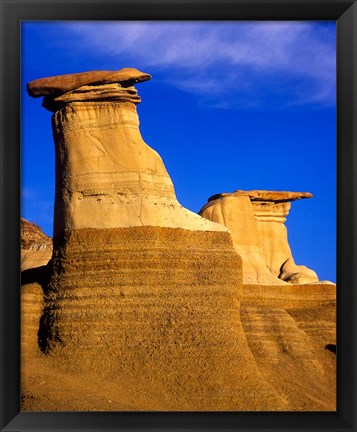 Framed Hoodoos near Drumheller, Alberta, Canada Print