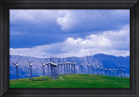 Framed Windmills at Pincher Creek, Alberta, Canada Print