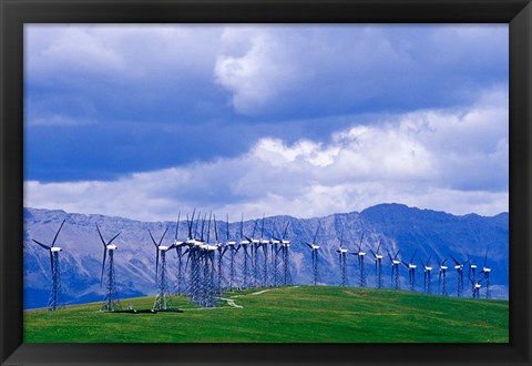 Framed Windmills at Pincher Creek, Alberta, Canada Print