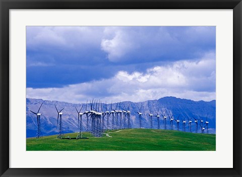 Framed Windmills at Pincher Creek, Alberta, Canada Print