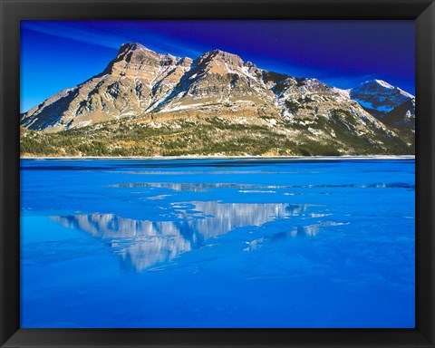 Framed Vimy Peak Reflects into Waterton Lake, Wateron Lakes National Park, Alberta, Canada Print