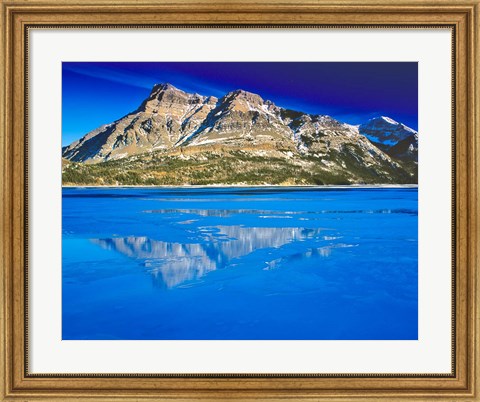 Framed Vimy Peak Reflects into Waterton Lake, Wateron Lakes National Park, Alberta, Canada Print