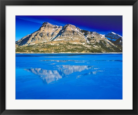 Framed Vimy Peak Reflects into Waterton Lake, Wateron Lakes National Park, Alberta, Canada Print