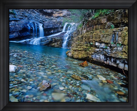 Framed Cameron Falls, Waterton Lakes NP, Alberta, Canada Print
