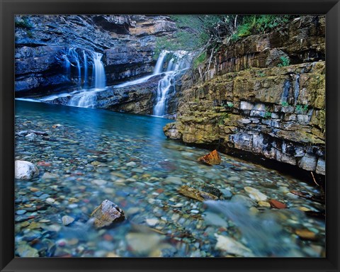 Framed Cameron Falls, Waterton Lakes NP, Alberta, Canada Print