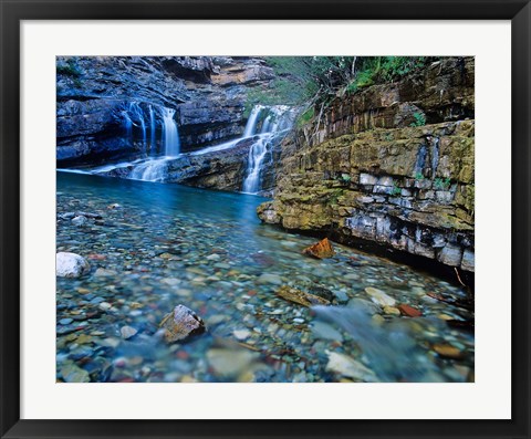 Framed Cameron Falls, Waterton Lakes NP, Alberta, Canada Print