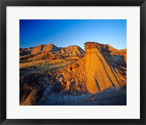 Framed Badlands, Rocks, Dinosaur Provincial Park, Alberta Print