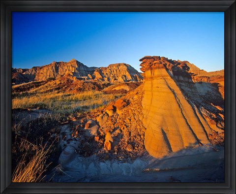 Framed Badlands, Rocks, Dinosaur Provincial Park, Alberta Print
