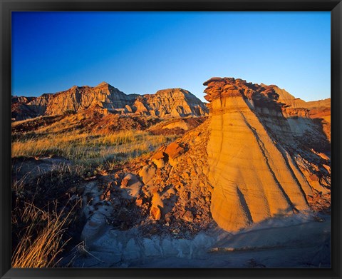 Framed Badlands, Rocks, Dinosaur Provincial Park, Alberta Print