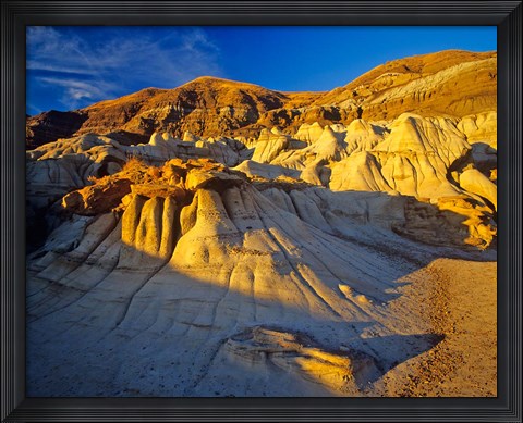 Framed Hoodoo rock formations, Drumheller Alberta, Canada Print