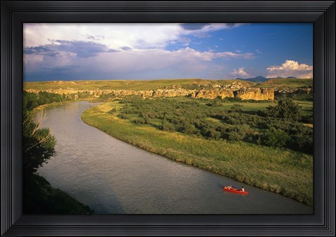 Framed Milk River at Writing On Stone Provincial Park, Alberta Print