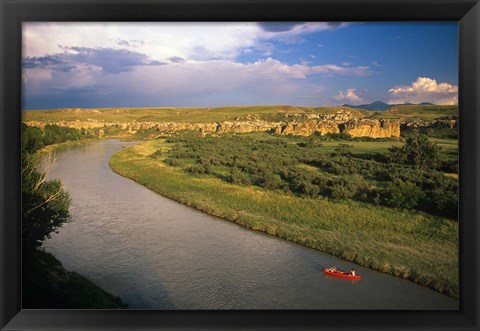 Framed Milk River at Writing On Stone Provincial Park, Alberta Print