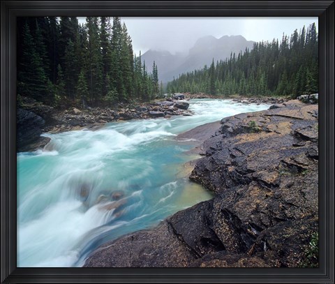 Framed Mistaya River in Banff National Park in Alberta, Canada Print