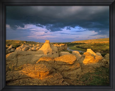 Framed Milk River, Writing on Stone Provincial Partk, Alberta Print