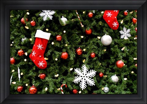 Framed Christmas Decorations Print