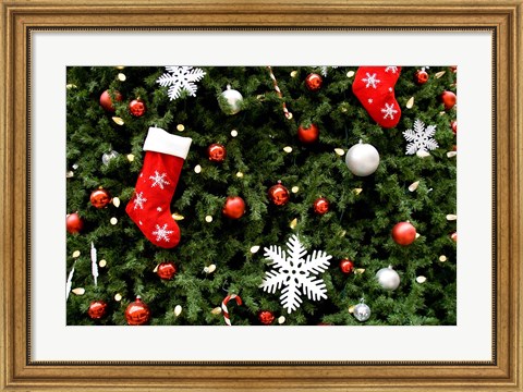 Framed Christmas Decorations Print