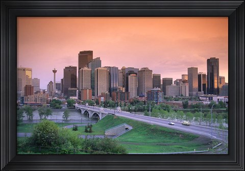 Framed Skyline of Calgary, Alberta, Canada Print