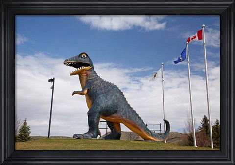 Framed Albertosaurus Dinosaur, Drumheller, Alberta, Canada Print