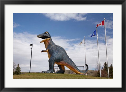 Framed Albertosaurus Dinosaur, Drumheller, Alberta, Canada Print